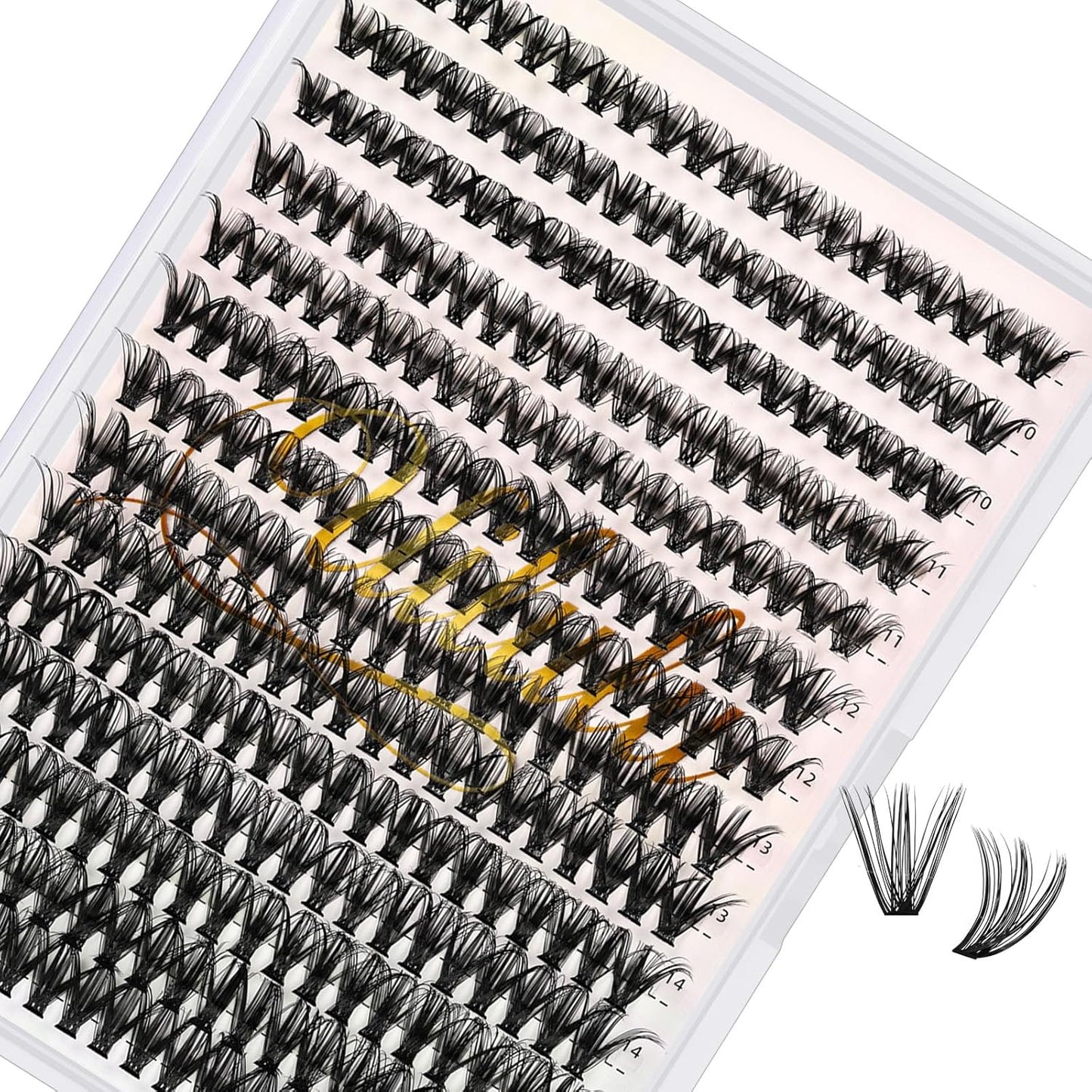 Lash Clusters D Curl Individual Lashes 40D 0.07D 9-16 MIX 280 Clusters Lashes DIY Lash Extensions at Home False Lashes Wispy Eye Lash Clusters(40D, 9-16 mix)