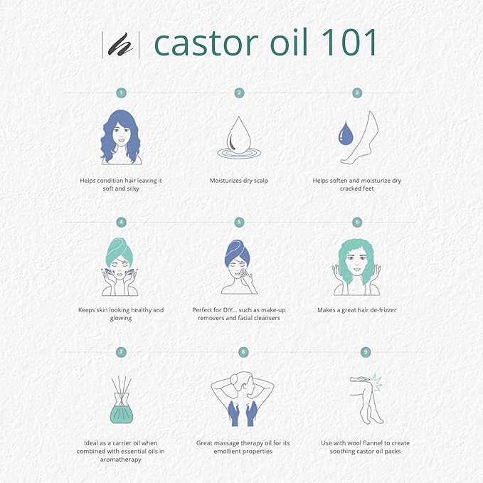 Home Health Original Castor Oil, Promotes Healthy Hair And Skin, Natural Skin Moisturizer - Pure, Cold Pressed, Non-GMO, Hexane-Free, Solvent-Free, Paraben-Free, Vegan - 16 fl oz