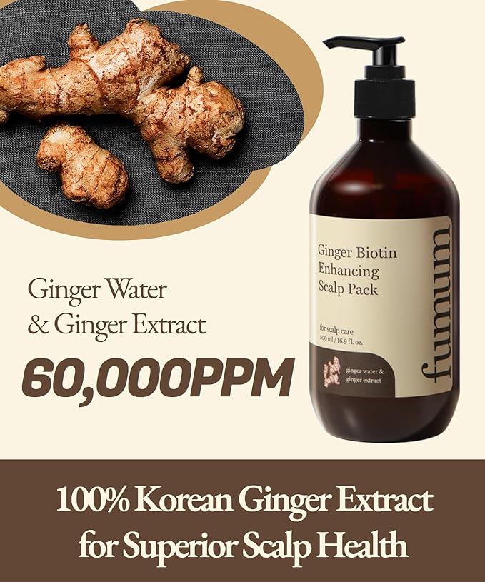 Fumum Ginger Biotin Enhancing Scalp Pack - 16.9oz/500ml, Nourishing, Effective for Healthy, Strong Hai and, Soothed Scalp in All Hair Types