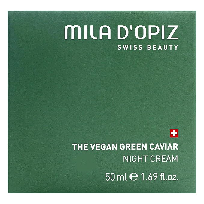 Mila d'Opiz The Vegan Green Caviar Night Cream - Face Moisturizer with Aloe Vera - Toning and Firming - Anti Aging Moisturizer Face Cream - 1.69 oz