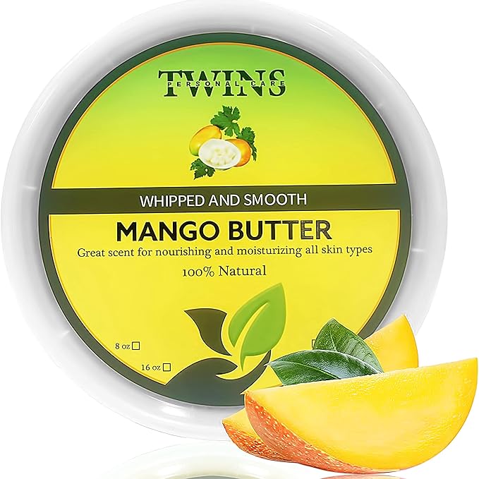 Whipped Mango Butter - 8oz. - All Natural Mango Butter - Great for Dry Skin, Body Butter, Body Cream and Lotions, Smooth for All Skin Types