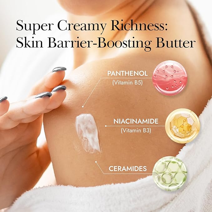 Nourishing Body Butter – Hydrating Body Cream with Shea Butter, Ceramides, Collagen & Vitamin B5 to Soothe, Restore & Protect Very Dry Skin (Phyto, 7.0 fl oz)