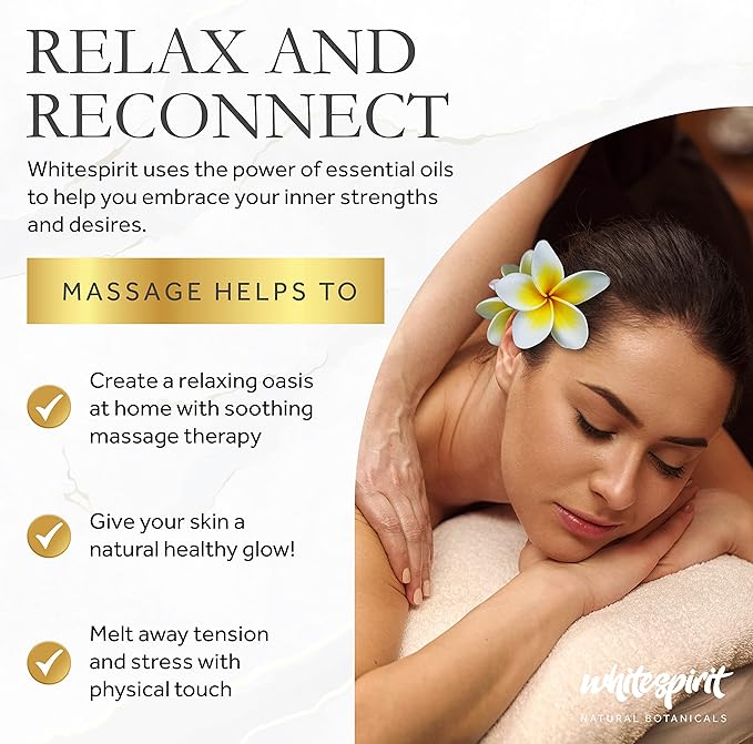 WHITESPIRIT Water Soluble Massage Oil - Large 11.83oz, Berry & Pomegranate Relaxing Aromatherapy, Warming Soothing Touch Plus Collagen