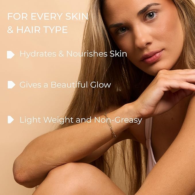 Body & Hair Shimmer Oil | Italian Summer Scent. Lightweight Oil for Luxurious Radiant Glow and Hydration for Body, Hair & Face | 3.4oz Citrus, Lemongrass, Amber Scent