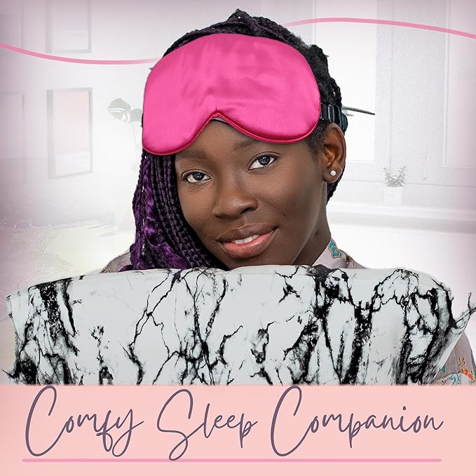 CELESTIAL SILK 100% Silk Sleep Mask for Women with Silk Covered Elastic Strap, Eye Mask for Sleeping (One Size, Hot Pink)