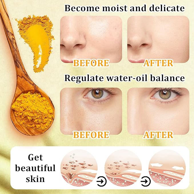 9 Pcs Turmeric Skin Care Set with Facial Cleanser,Toner,Face Serum,Face Cream,Eye Cream,Moisturizing Lip Balm,Hydrating Face Sheet Masks Skin Care Kit for Women and Men