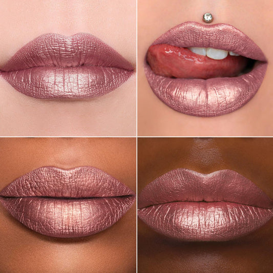 MAKI YIKA 3Pc Metallic Lipstick Long Lasting Nude Pink Red Glitter Lipsticks High Shine Lipstick No Smudge No Transfer Liquid Lip Gloss (Nude/Pink/Red)