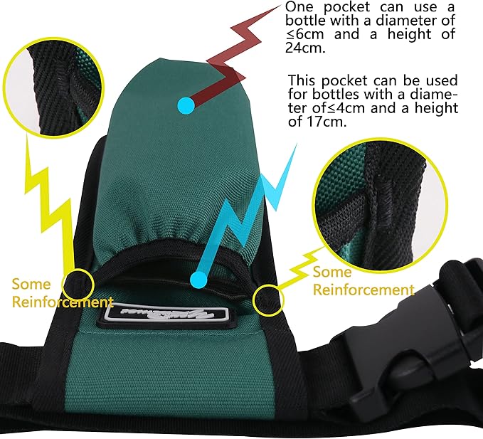 Massage Bottle Holster -2 Adjustable Massage oil Bottle Pack (Green, 1 Bottle)