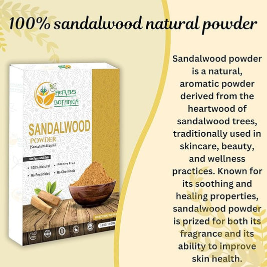 Sandalwood & Rose Petal Powder Combo Natural Powder Pack for Face Masks, DIY Beauty & Skincare 2 Packs Each 3.5 oz Finely Ground for Smooth Application