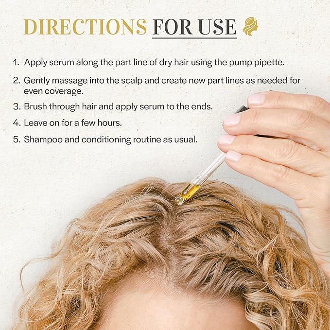 Hydrating Scalp Serum for Hair Growth with Biotin & Natural Oils, Revitalizing Treatment for Thin & Damaged Hair, Strengthening & Thickening Formula for Men & Women, 1.6 Oz