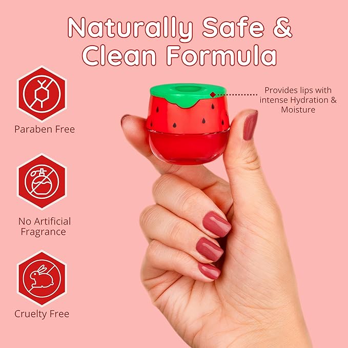 Original My Bee Balm Lip Balm - Watermelon Hydrating Balm Honey Pot for Dry, Chapped & Cracked Lips with Propolis, Honey & Vitamin E - Soften, Smooth & Reduce Lip Lines