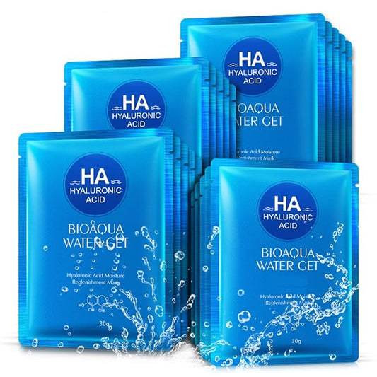 BIOAQUA Hyaluronic Acid Moisturizing Replenishment Facial Mask HA Reduces Acne Deep Cleanse 30g (5 Pack)