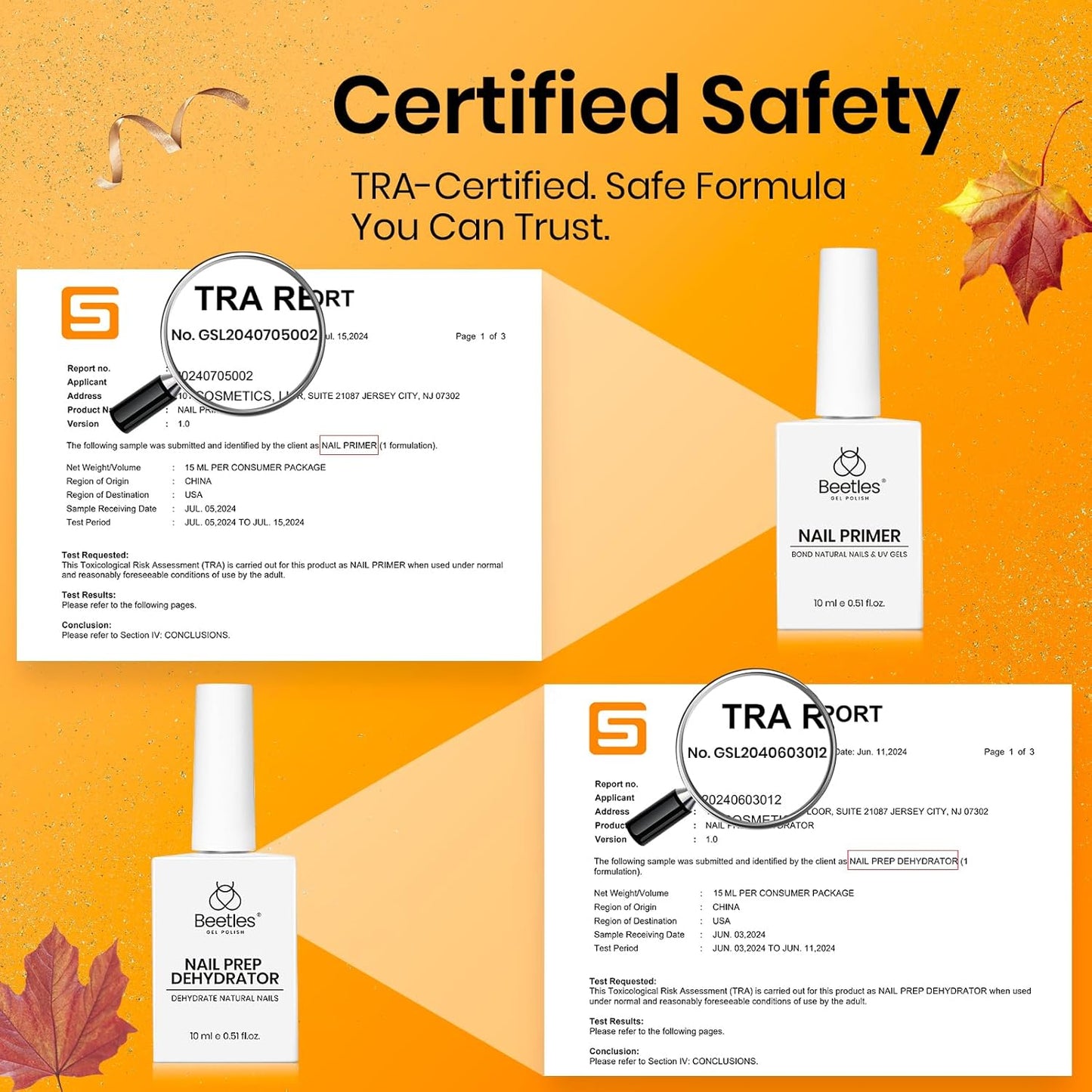 Beetles 15ml Nail Dehydrator and Primer - Acid Free & Hema-Free Natural Prep Dehydrate and Bond Primer for Acrylic Fast Dry Nail Supplies Professional Salons Halloween Set