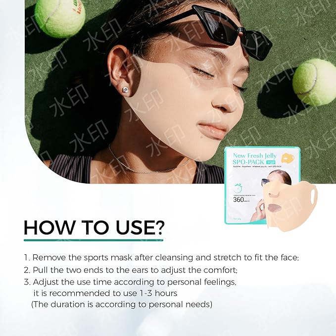JACHOYI 5-Piece Golf Face Mask,Outdoor UV Protection Mask,Golf Sunscreen Patch,Gel Skin Care Mask,Suitable for Outdoor Sports, Cycling, Mountain Climbing