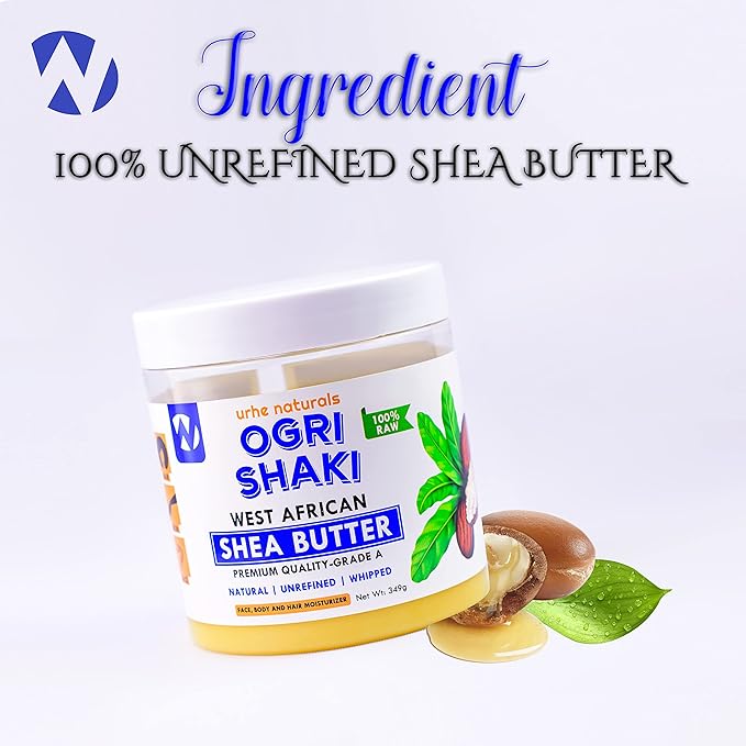 Urhe Naturals Native African Raw Shea Butter | Original and Longlasting Natural Body Butter for Acne & Smooth Skin (Single)