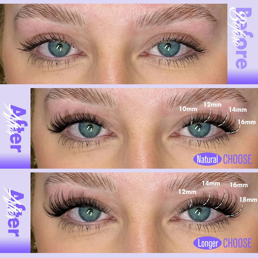 Pawotence Lash Clusters Wispy Cluster Eyelash Extensions 10-18mm Individual Lashes DIY Cluster Lashes Extension Soft Comfortable Eyelash Clusters with Thin Band