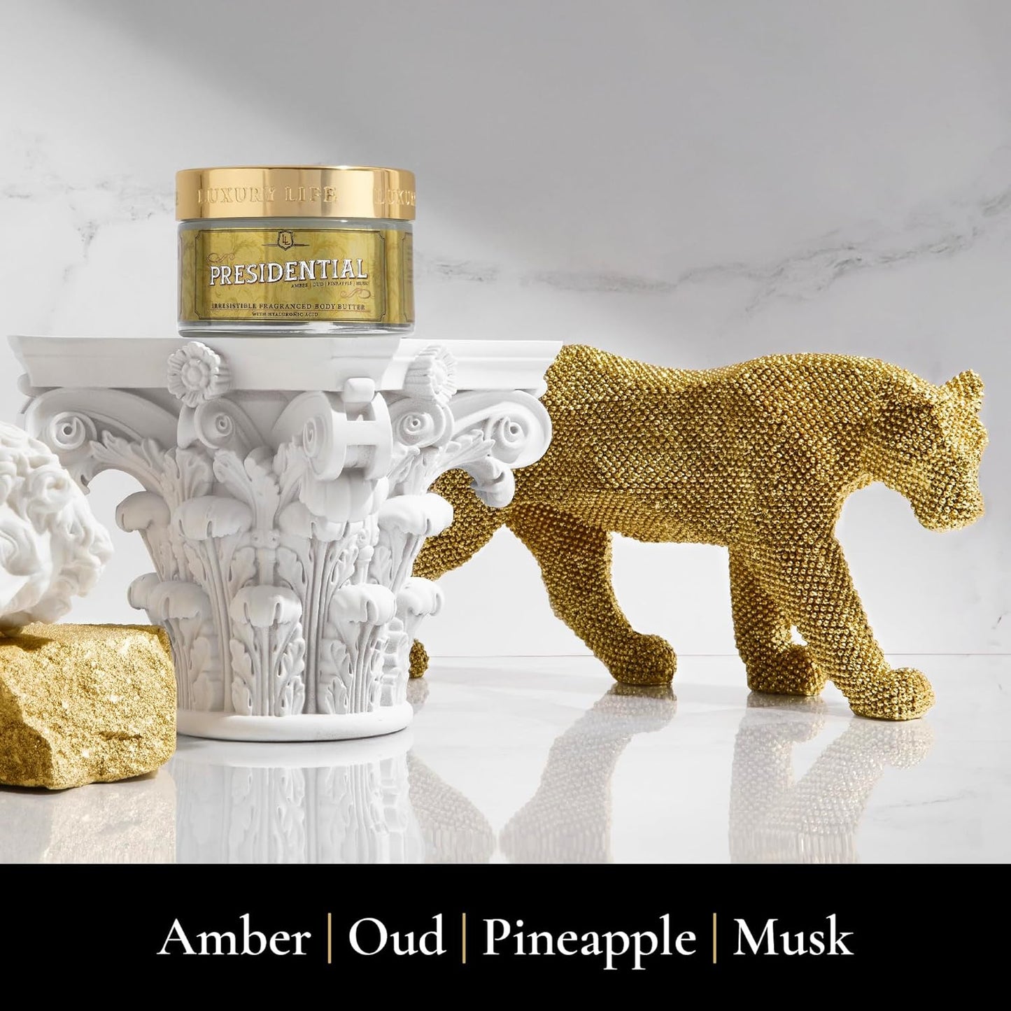 LUXURY LIFE BUTTER - Irresistibly Scented Body Butter with Hyaluronic Acid for Ultimate Moisture. Hydrates for a Non-Greasy Glamorous Glow (Presidential, Fresh Attraction, Luxury 5 oz)