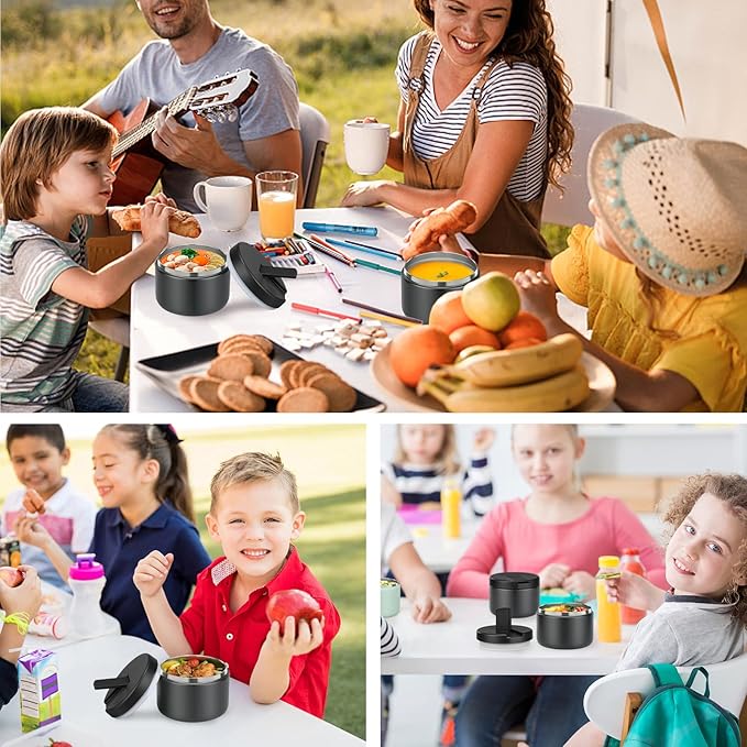 12oz Food Thermo for Hot Food Insulated Vacuum Soup Jar with Buckle Lid, Stainless Steel Wide Mouth Leak Proof Lunch Container