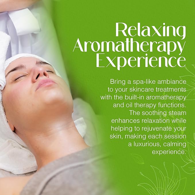 Ozone Aroma Facial Steamer, Professional Grade with 5 Diopter Magnifying Lamp, Silent Timer & Aromatherapy