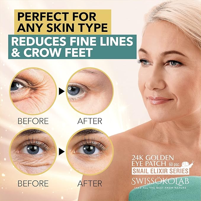 SWISSÖKOLAB Double Chin Reducer V Line Lifting Mask + Under Eye Patches For Puffy Eyes 24k Gold Eye Mask For Dark Circles