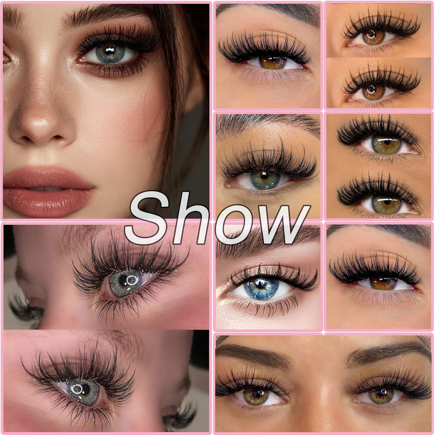 640 Pcs D Lash Clusters, Eyelash Clusters Individual Lash Extension Curl Fluffy Wispy False Eyelashes Extensions (Lash Clusters, 50D+60D 9-16mm)