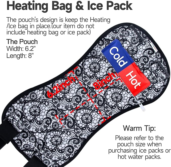 Langsprit Castor Oil Pack Castor Oil Pack Wrap, Organic Castor Oil Packs for Liver Detox, Inflammation, Reusable Castor Oil Pack Compress Castor Oil Packs kit Black Lace L