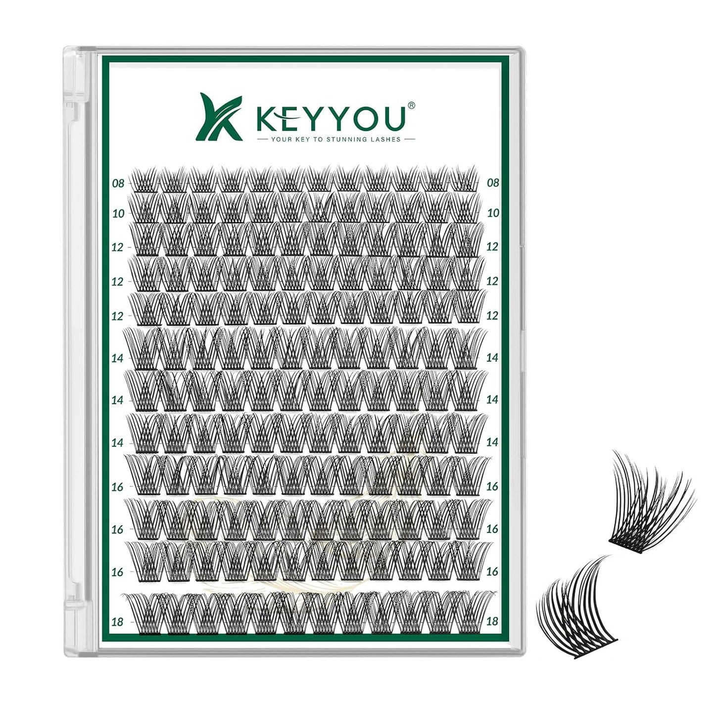 Lash Clusters 144pcs Individual Lashes D Curl 8-18MIX Eyelash Clusters KEYYOU Air Touch Cluster Lashes Super Lightweight Soft Wispy Comfortable Easy DIY at Home(Air04-D-8-18MIX)