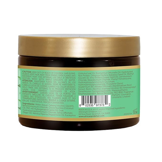 African Pride Feel It Formula Hair Strengthening Mask Treatment with Peppermint, Rosemary & Sage, For All Hair Types - Aids Hair Growth, Nourishes Split Ends & Dry Scalp, 12oz (Pack of 1)