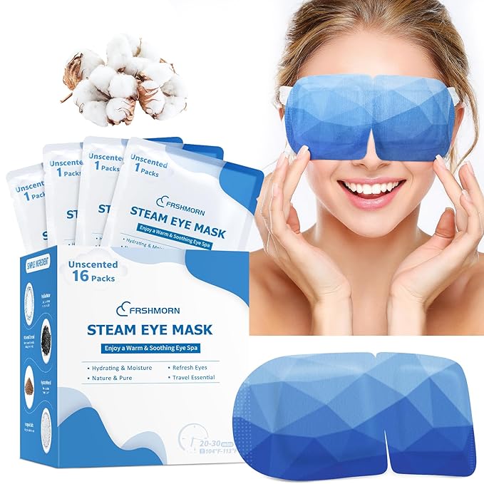 48Packs Steam Eye Mask, Heated Eye Mask Warm Compress for Eyes, Self Heating Disposal Eye Mask Sleep Mask for Home Spa, Travel Essentials (Lavender & Unscented)