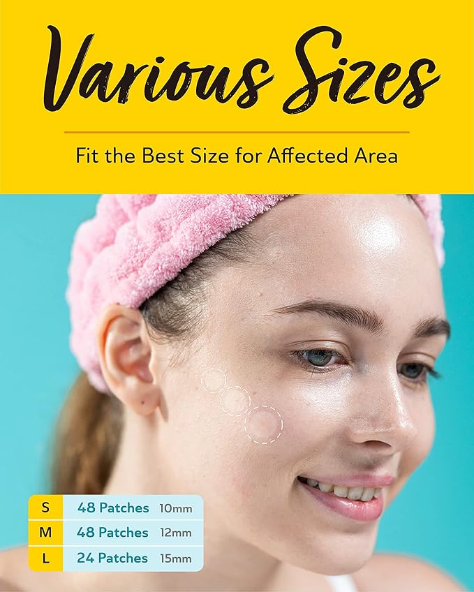 Ultra Invisible Acne Patches for Face Pimple Patches Hydrocolloid Patches Zit Patches Acne Stickers Exposed Skin Care Acne Treatment - Day and Night Use 240 pieces 3 Sizes