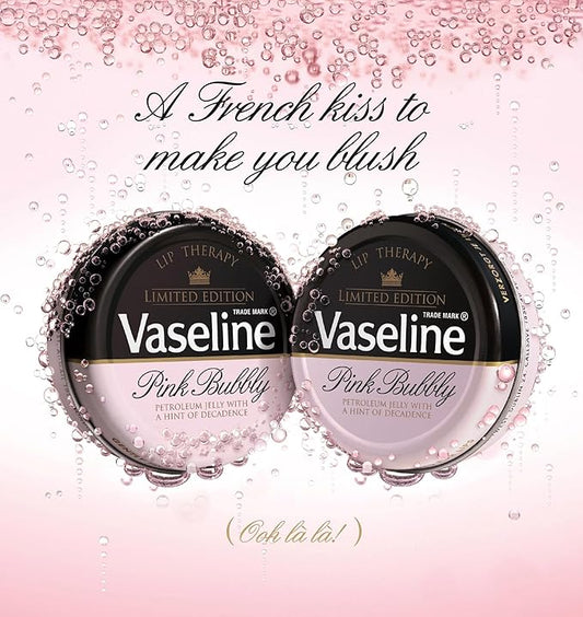 Vaseline Lip Therapy Lip Balm, 3 Pack, Limited Edition Pink Bubbly, 0.6 oz