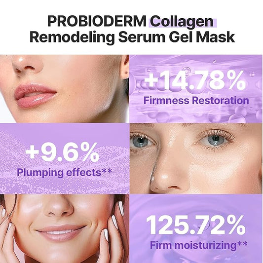 PROBIODERM™ Collagen Remodeling Serum Gel Mask (6ea X 34g) | Hydrogel Mask with Collagen Capsules for Firmness & Pore Refinement | Hydrating Facial Mask for Smoother Skin