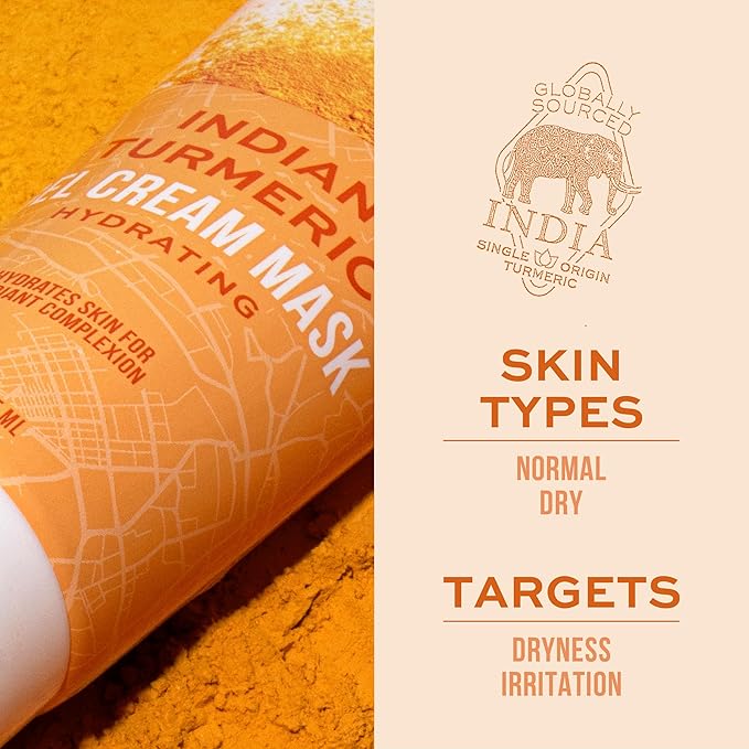 Freeman Exotic Blends Hydrating Indian Turmeric Gel Cream Facial Mask, 6 fl.oz./175 mL Tube