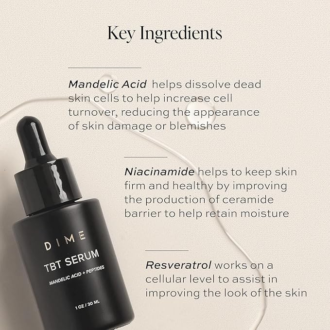 DIME Beauty TBT Cream (1.7 oz) + TBT Serum (1.7oz) + Super Firm Facial Serum (0.50 oz)