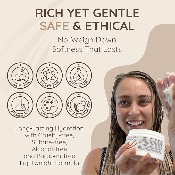 VITAMINS hair cosmetics Keratin Hair Mask Deep Conditioner - Biotin Collagen Protein & Castor Oil Repair for Dry Damaged Hair - Conditioning Treatment for Curly or Straight Thin Fine Locks