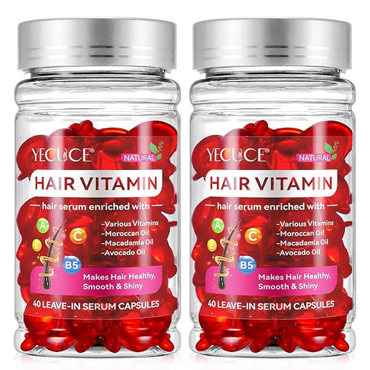 2 Pack Hair Treatment Serum,Hair Capsules for Hair Growth and Moisturizing with Vitamin A C E Pro B5, Conditioner for Women & Men 80p