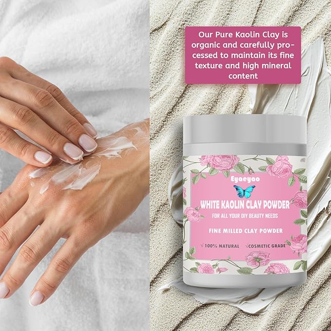 Kaolin Clay Powder, Natural White Powdered Clay for Seed Bombs, White Clay Mask, DIY Spa, Soap, Bath Bomb, Deodorant, Can be Used as Kaolin Clay for Gardening (8 Ounces)