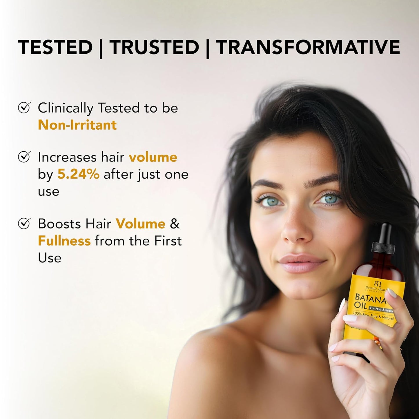 Botanic Hearth 100% Pure Batana Oil for Hair Growth- Weightless(Glass bottle 2 fl oz) from Honduras|Hair Oil Repairs Dry Damaged Hair, Strengthening, Healthier Hair- Hair Tonic