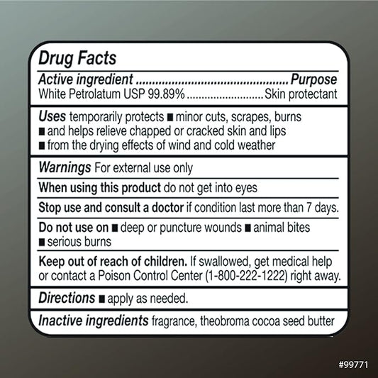 Quality Choice Petroleum Jelly with Cocoa Butter, Skin Protectant, Deep Moisturization, Dry Skin Healing & Cracked Skin Repair, 7.5 Ounce Tub