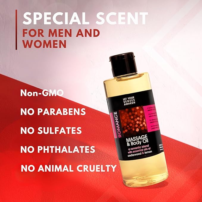 Massage Oil for Sore Muscles - Premium Massage and Body Oil for Massage Therapy - Vitamin E Infused - Blend with Essential Oils.