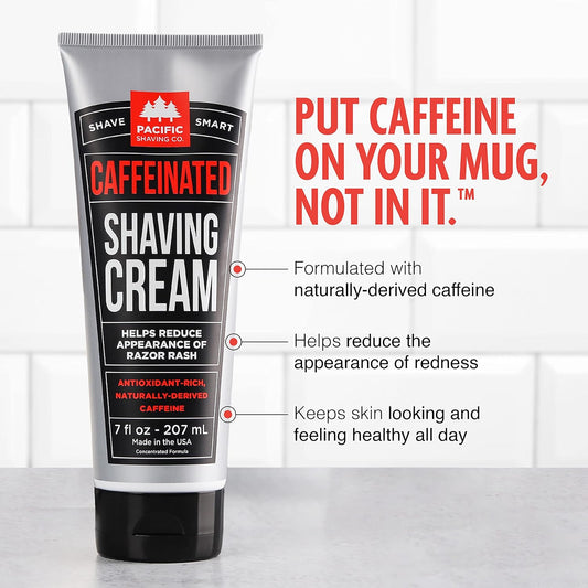 Pacific Shaving Company Caffeinated Shaving Cream & Aftershave Set - Shave Kit for Men - Antioxidant + Caffeine Enriched Shave Cream + Aftershave Lotion (3.4 Oz, 2 Pack)