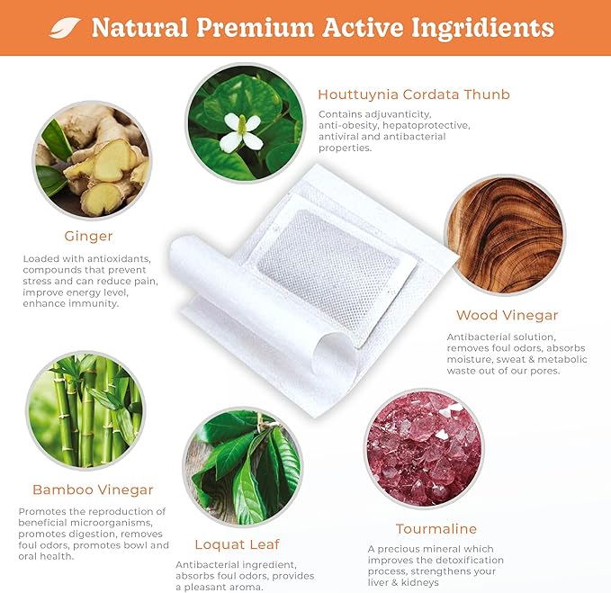 | Ginger Deep Cleansing Foot Pads for Better Sleep & Foot Care | Premium Japanese Organic Foot Pads with Ginger Powder (10 Pc)