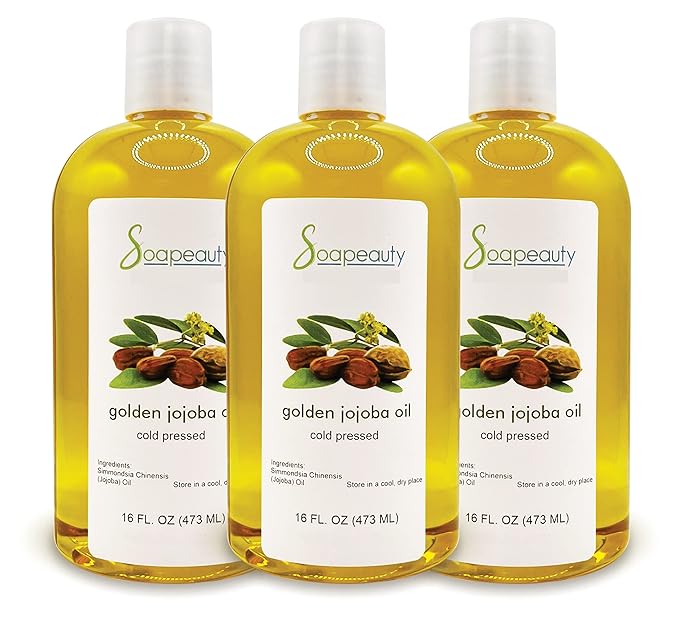 Soapeauty Golden Jojoba Oil | 100% Pure & Natural | Unrefined, Cold Pressed, Hexane Free | Moisturizing Oil for Skin, Face, Hair & Nails | 48 fl oz