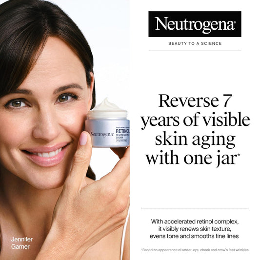 Neutrogena Rapid Wrinkle Repair Retinol Face Moisturizer, Fragrance Free, Daily Anti-Aging Face Cream with Retinol & Hyaluronic Acid to Fight Fine Lines, Wrinkles, & Dark Spots, 1.7 oz