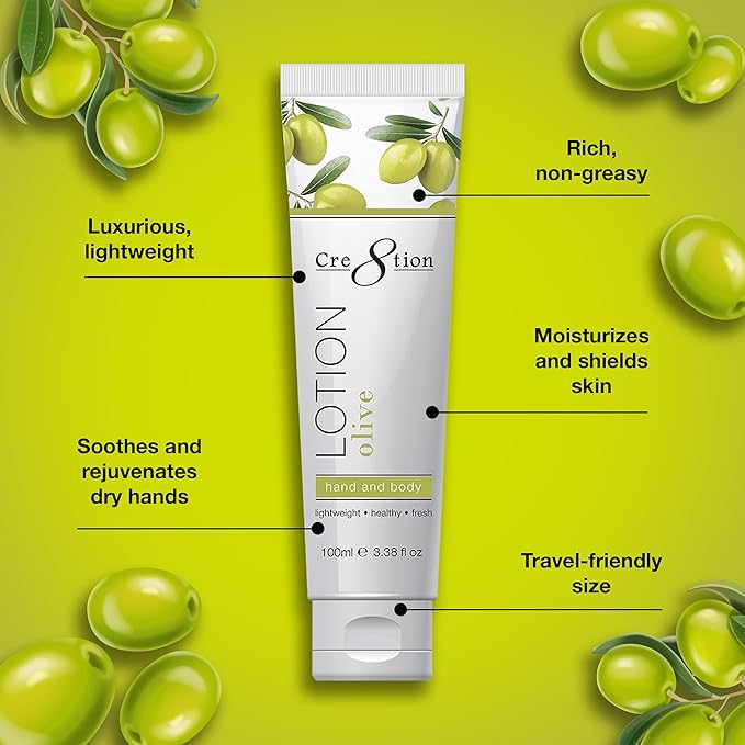 Cre8tion Premium Hand and Body Lotion, Made in Korea (Olive)
