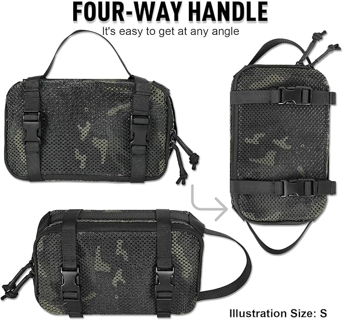4 Set Tactical Packing Cubes ，Compressible Mesh Duffle Storage Bag,Portable Edc Molle Pouch Organizer.