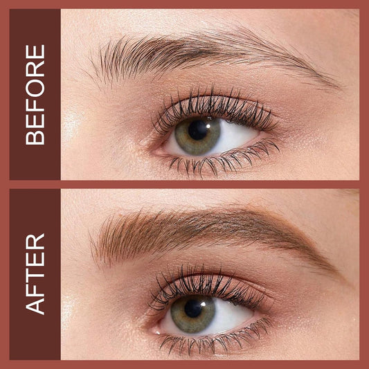 Boobeen Waterproof Eyebrow Pencil with Pomade, Brow Gel with Dual-ended Brush, Long-Lasting Natural Hair-Like Brows for All Skin Tones, Brown