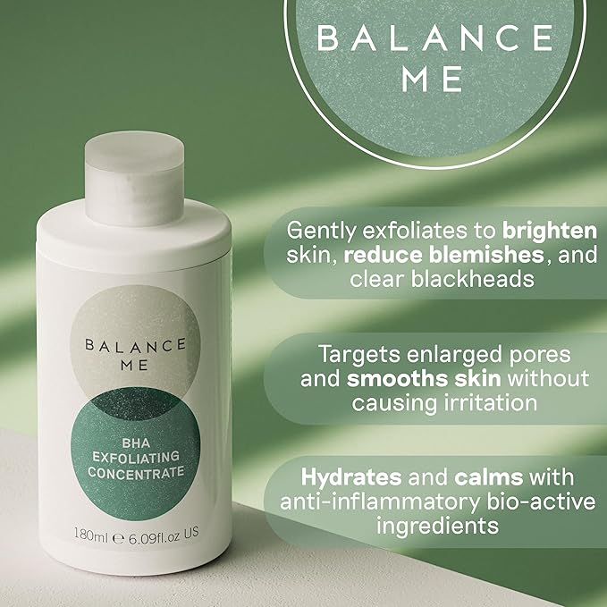 Balance Me BHA Exfoliating Concentrate, 7 fl oz, Chemical Toner and Face Exfoliant with Salicylic Acid