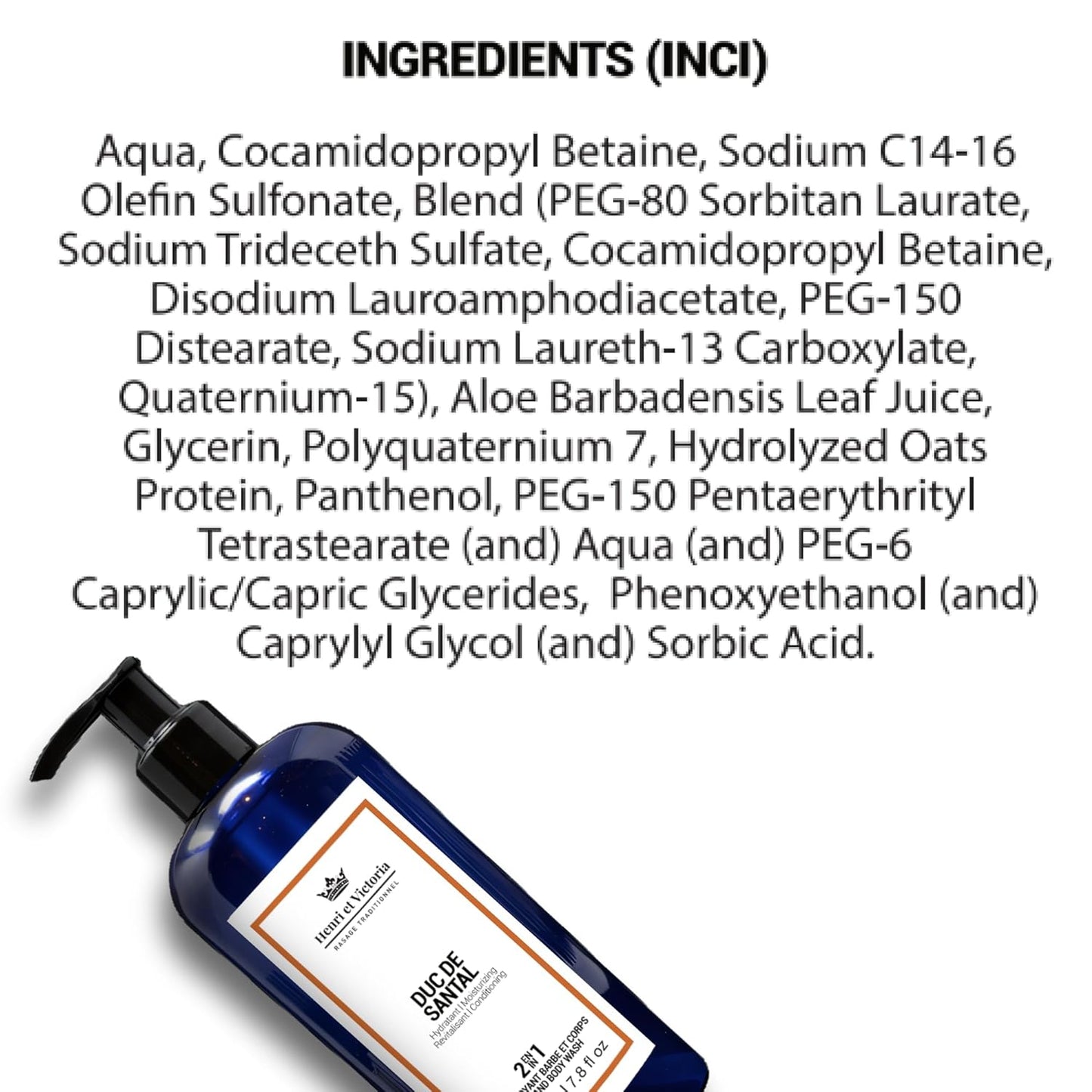 Duc de Santal Beard Wash Body Wash For Men Hand Made | Moisturizing and soothing | 8oz