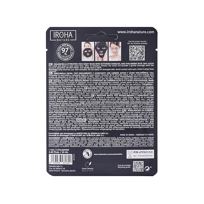 Face Mask for Skin Care with Activated Charcoal - Pack of 5 pieces